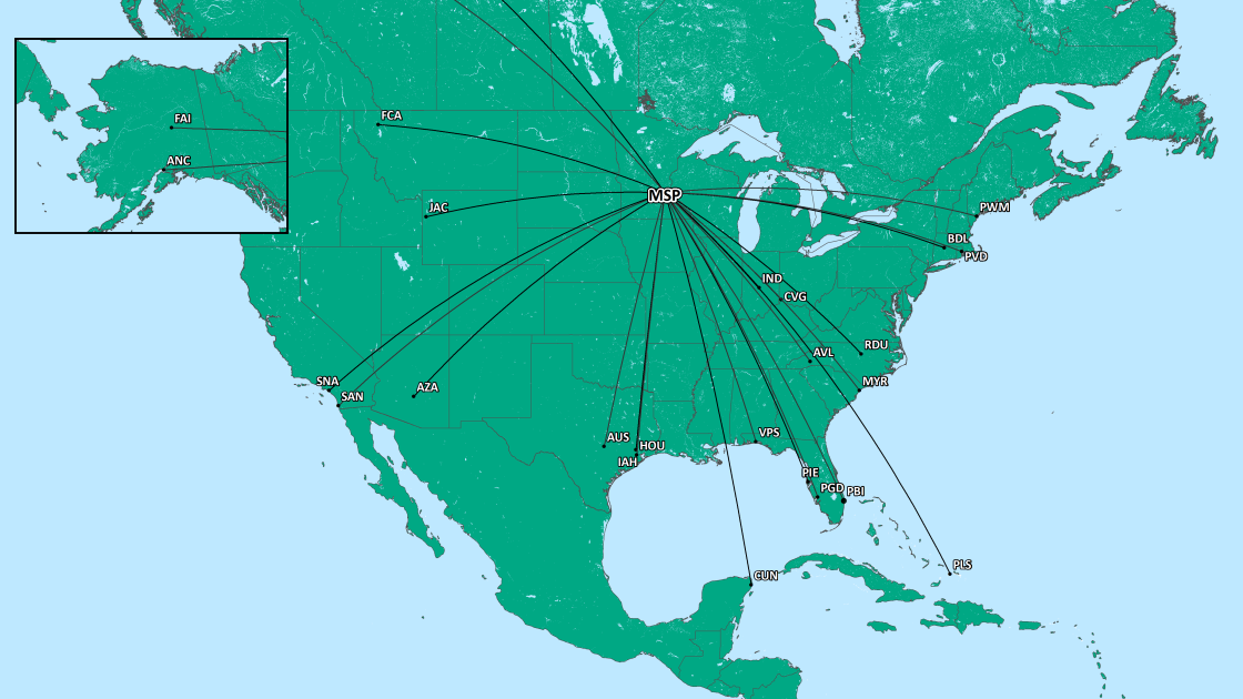 MSP's New Routes Added in 2021 MSP Airport